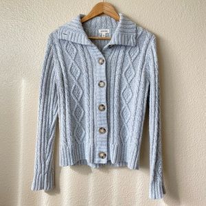St John’s Bay gray knit cardigan front buttons medium